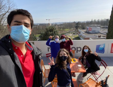 emlyon business school has in place a virtual care pyramid designed to support students struggling on the mental side of things. We have had virtual apéritifs, played charades and even had cooking lessons. 