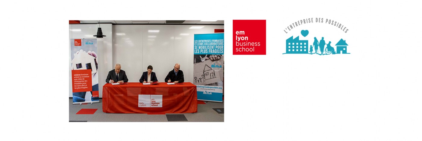 Ce partenariat entre emlyon business school et l’Entreprise des Possibles est une formidable opportunité pour l’Ecole de porter et de partager des convictions en faveur d’une société plus inclusive.